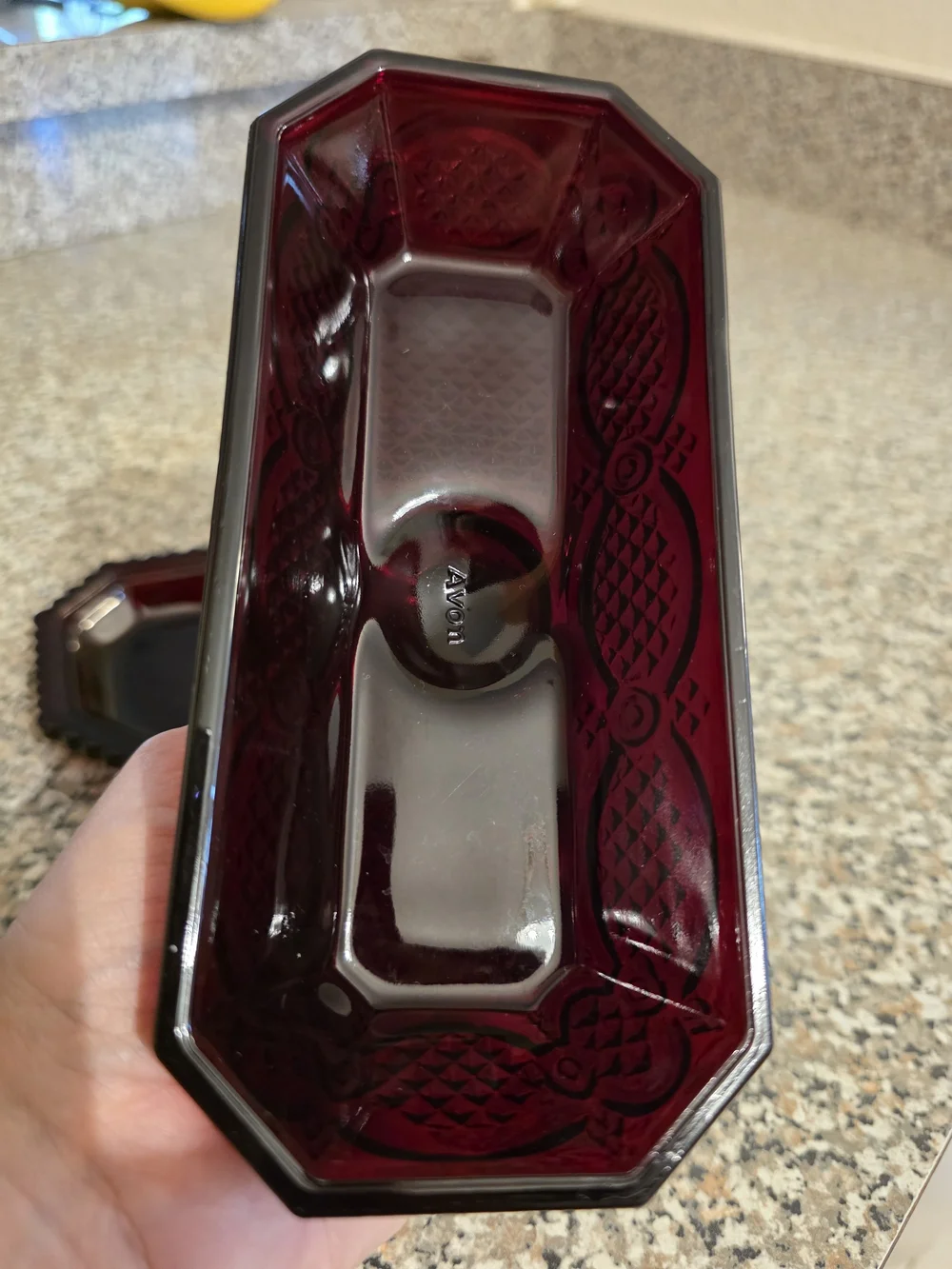 Antique Avon 1876 Cape Cod Collection Ruby Red Covered Butter Dish Nice!!